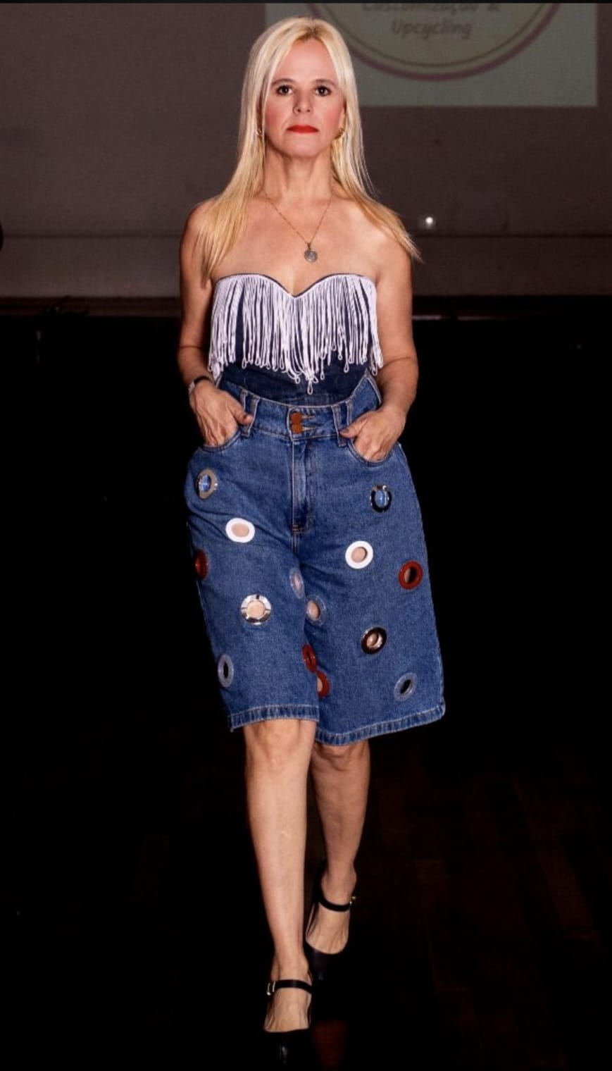 Desfile PennAtelier — peça exclusiva de upcycling